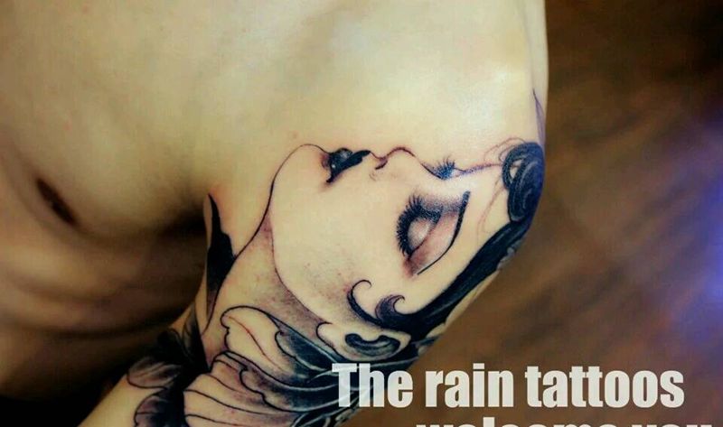 美人如画，遮盖。纹身图片_肩部手臂欧美传统清新写实人物原创成品纹身图案