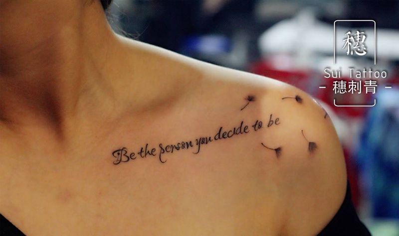 蒲公英字母纹身图片