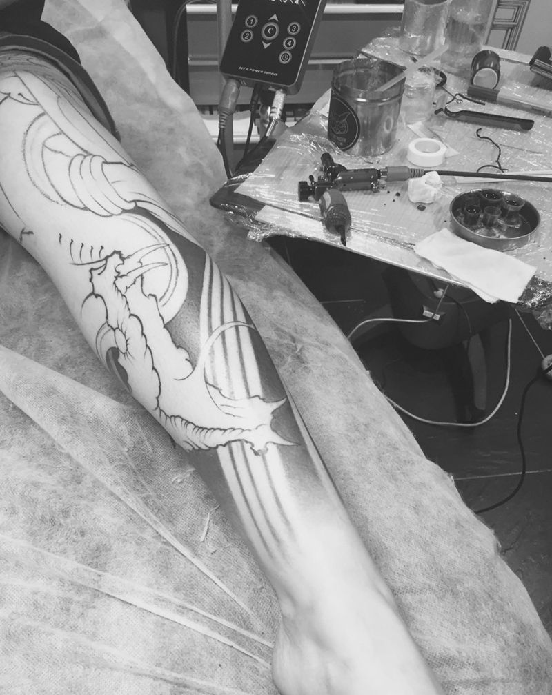未完成纹身图片