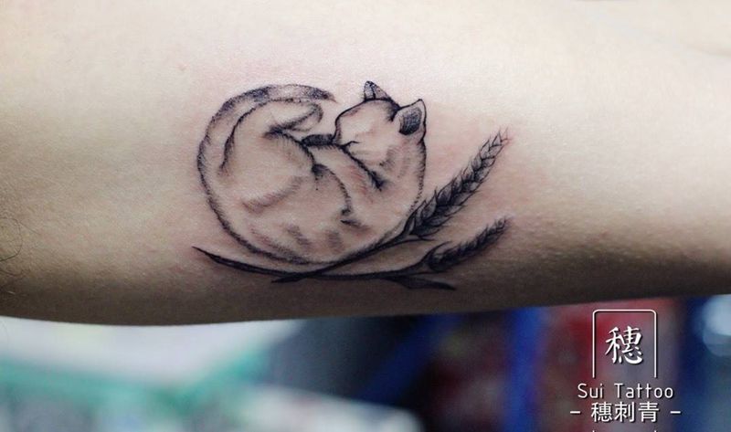 喵纹身图片
