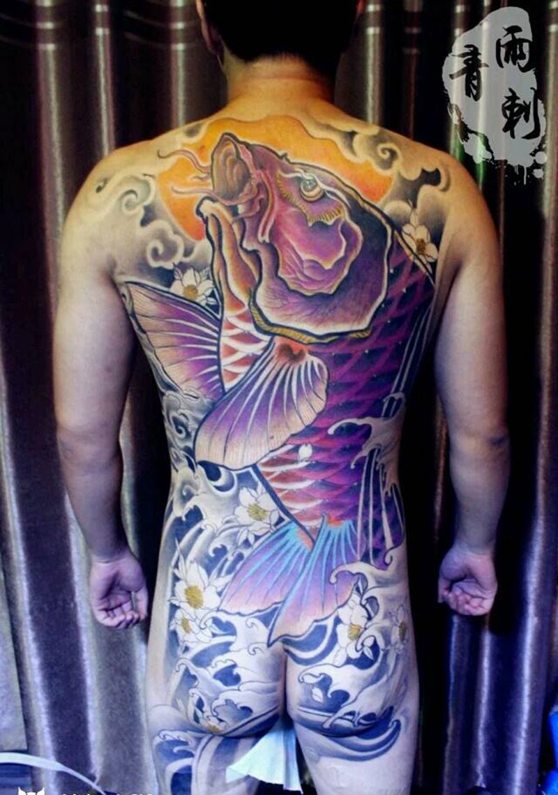 紫气东来纹身图片