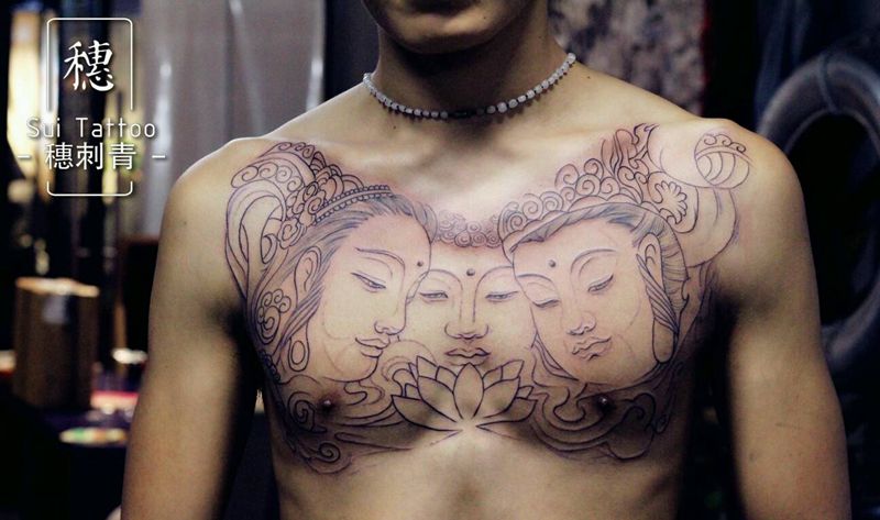 三面佛纹身图片