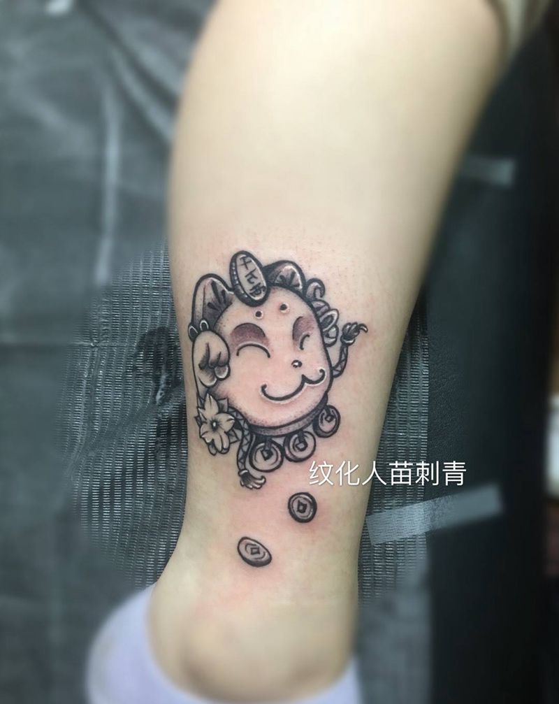 招财猫纹身图片