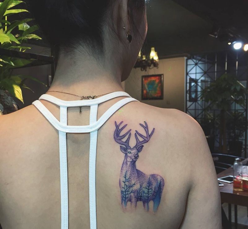 鹿纹身图片