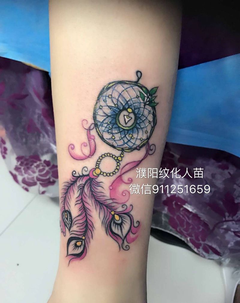 捕梦网纹身图片