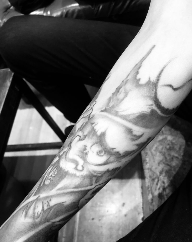 恢复一年后般若纹身图片_手臂手部新传统纹身图案