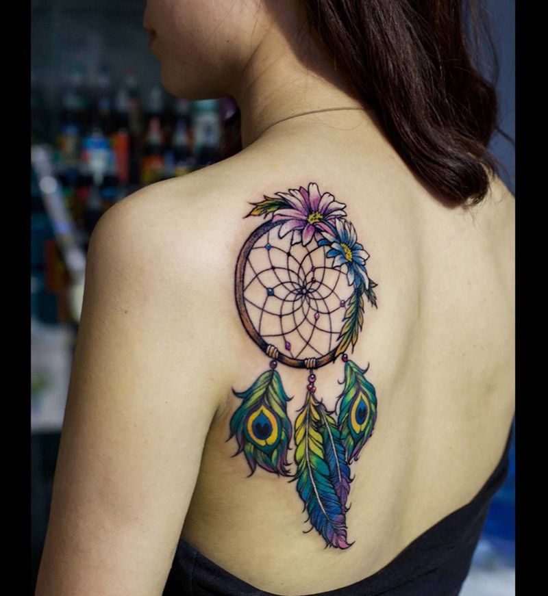 捕梦网纹身图片