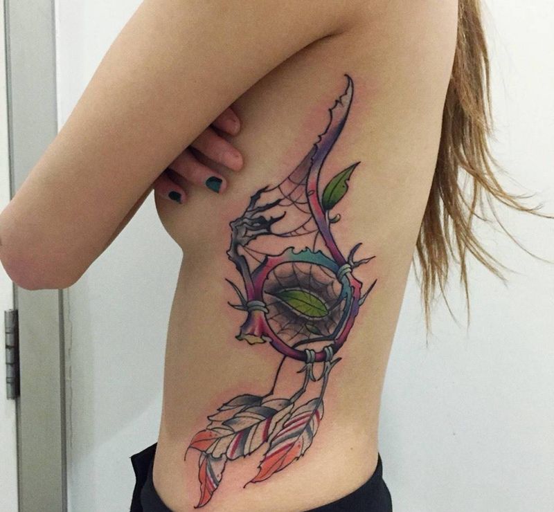 捕梦网纹身图片