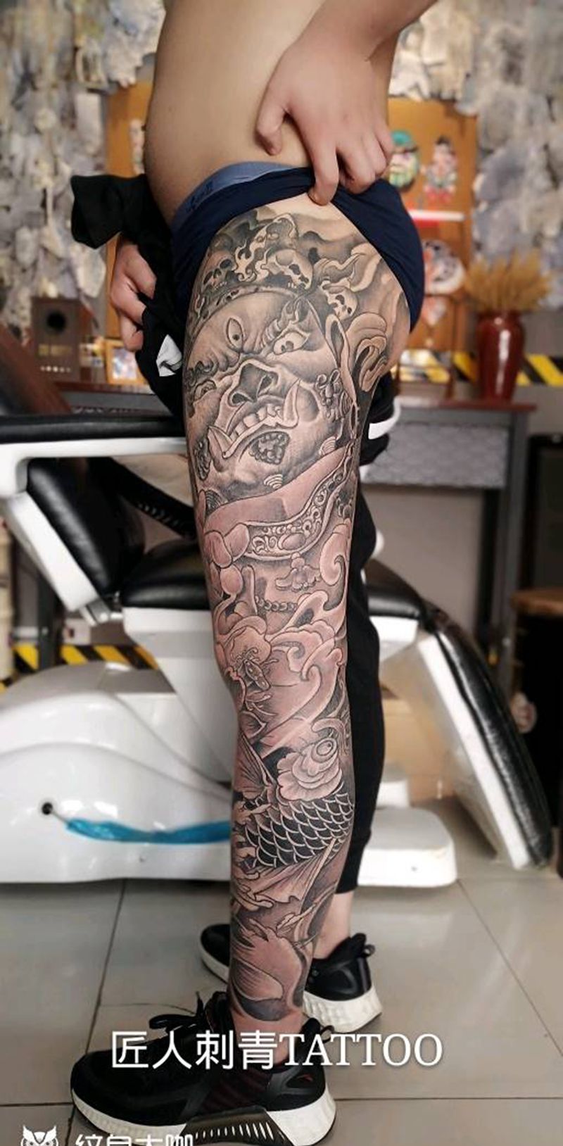 匠人刺青纹身图片_腿部纹身图案