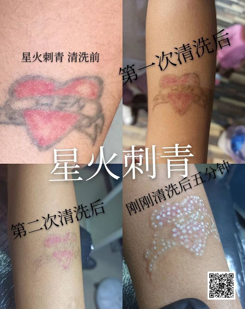 清洗纹身纹身图片_手臂新传统心纹身图案