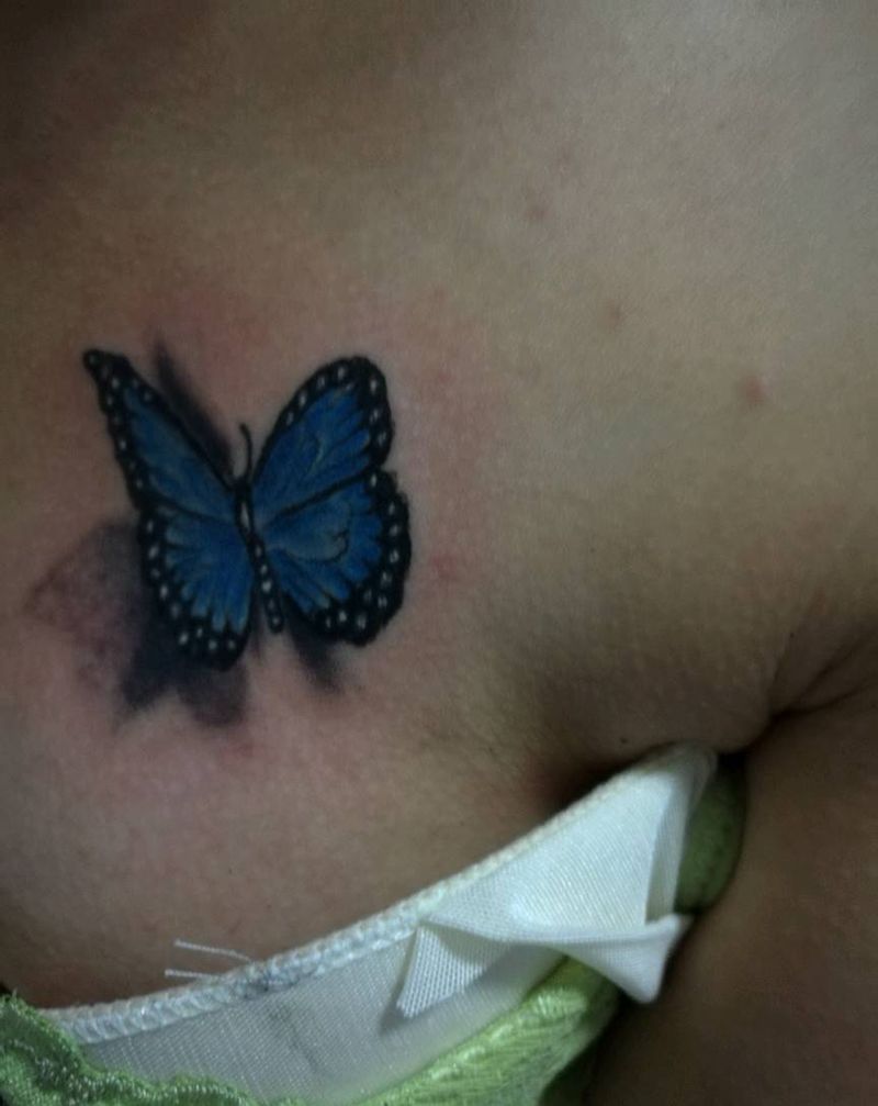 蝴蝶 花纹身图片