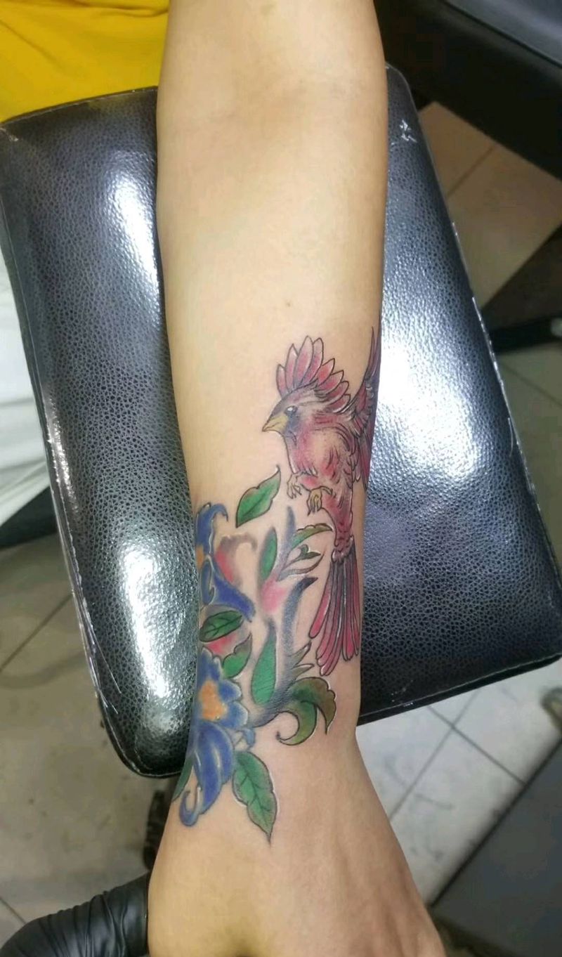 麻雀纹身图片_手臂纹身图案