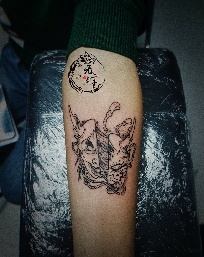 般若纹身图片_手臂新传统般若纹身图案