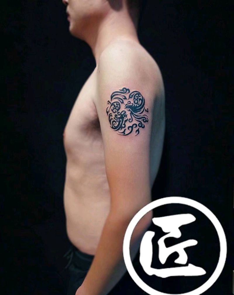 龙凤纹身图片_手臂图腾纹身图案