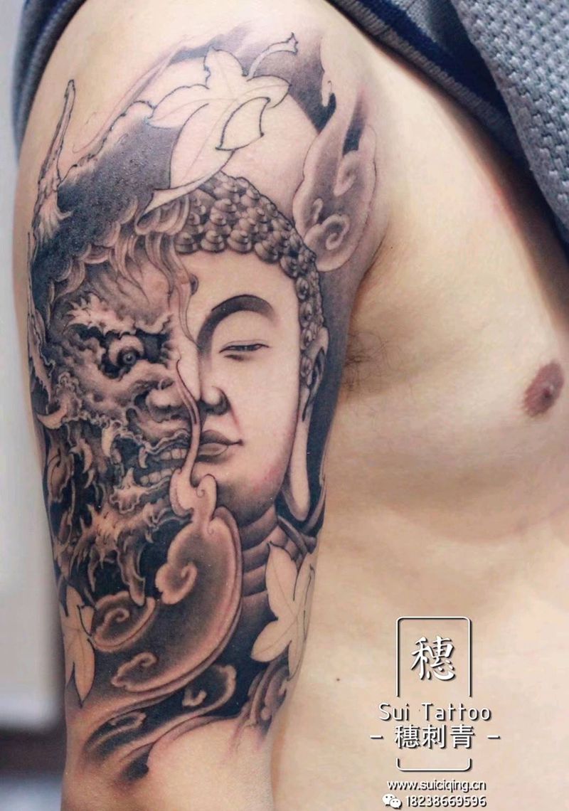 一念之间纹身图片_新传统老传统纹身图案