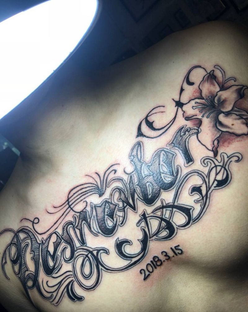 花体英文纹身图片