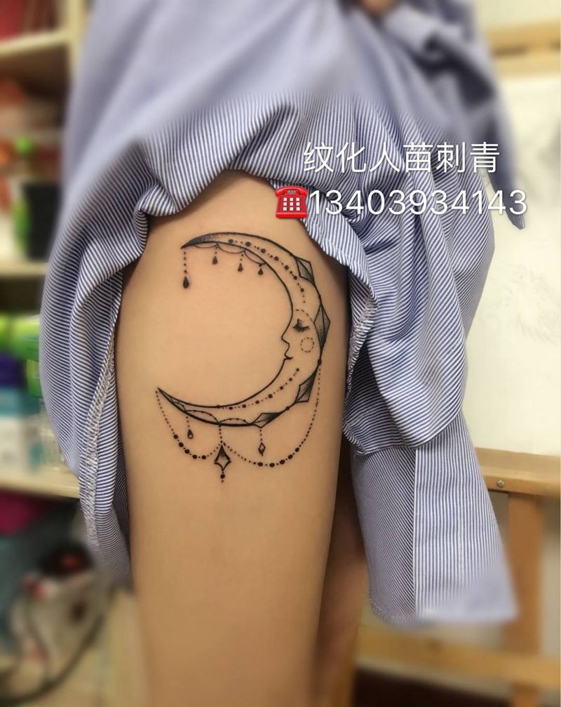 月亮纹身图片