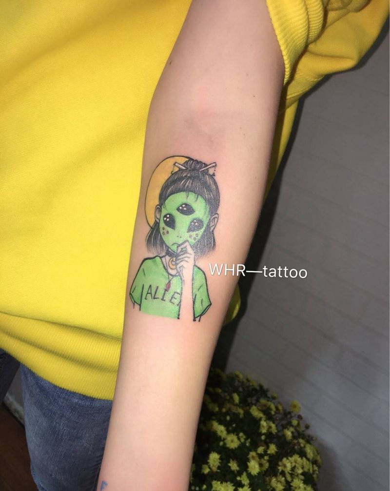 小绿人纹身图片
