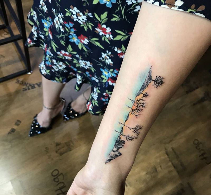 沄刺青纹身图片_成品手臂清新静物遮盖纹身图案