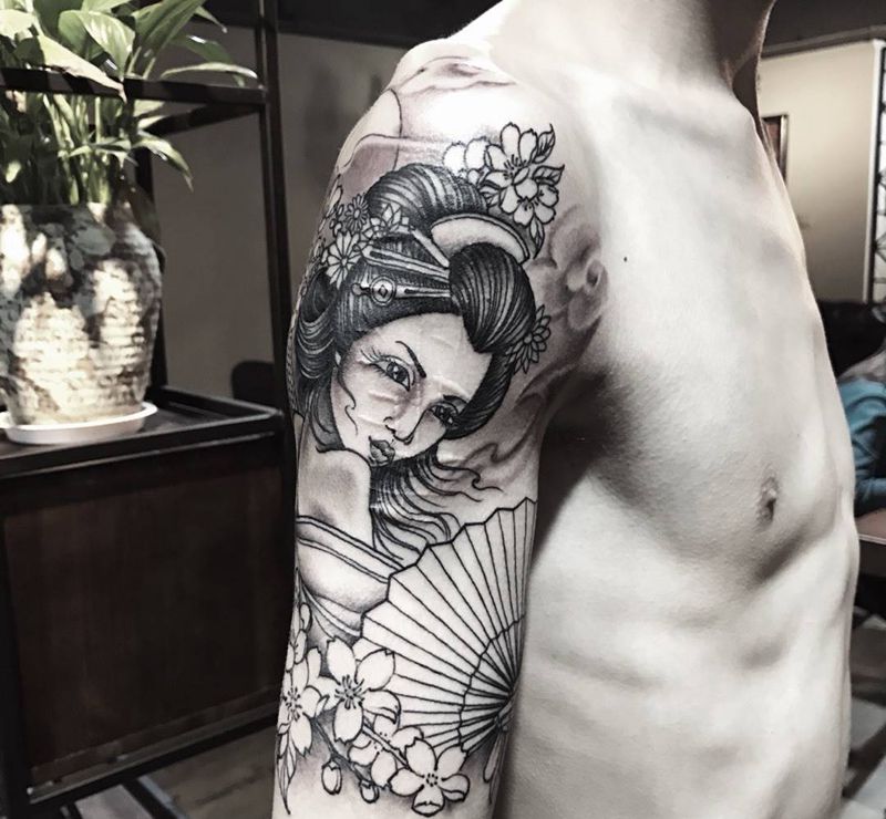 艺妓 未完纹身图片