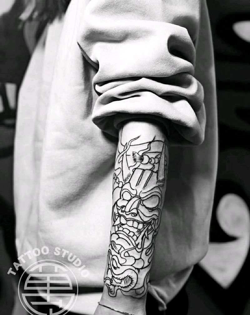 般若(小臂未完)纹身图片