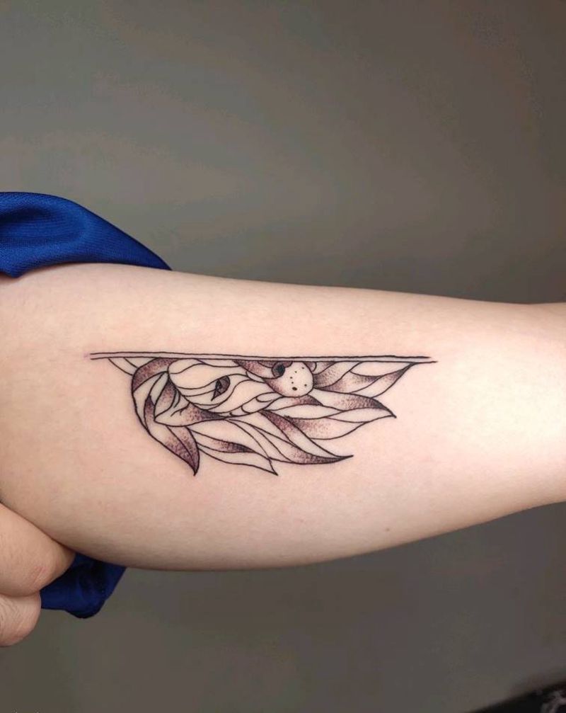 雄狮纹身图片_手臂几何点刺纹身图案