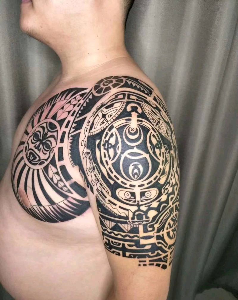 巨石同款纹身图片_手臂图腾纹身图案