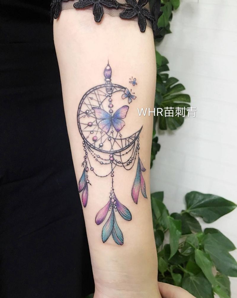 捕梦网纹身图片