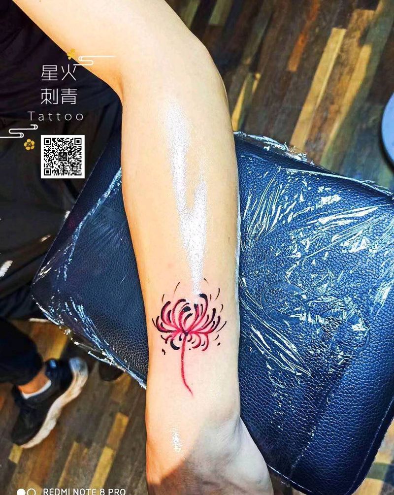 彼岸花纹身图片_手臂花纹身图案