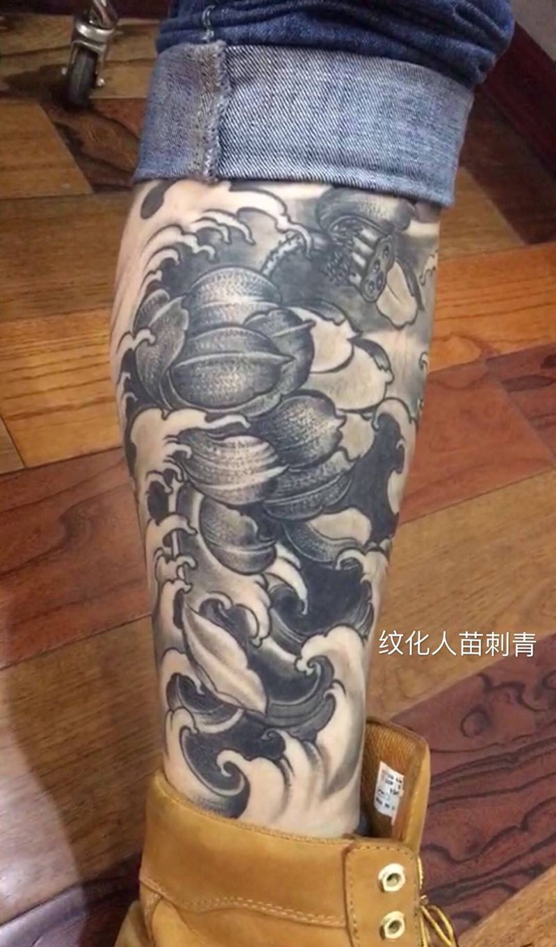包小腿纹身图片