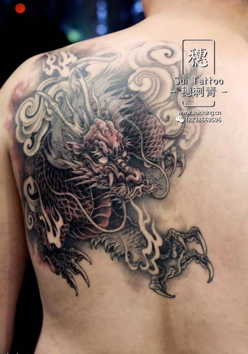 中国龙纹身图片_新传统老传统纹身图案
