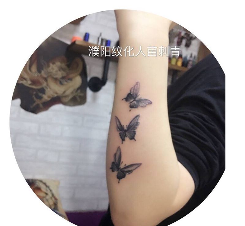 三只蝴蝶纹身图片