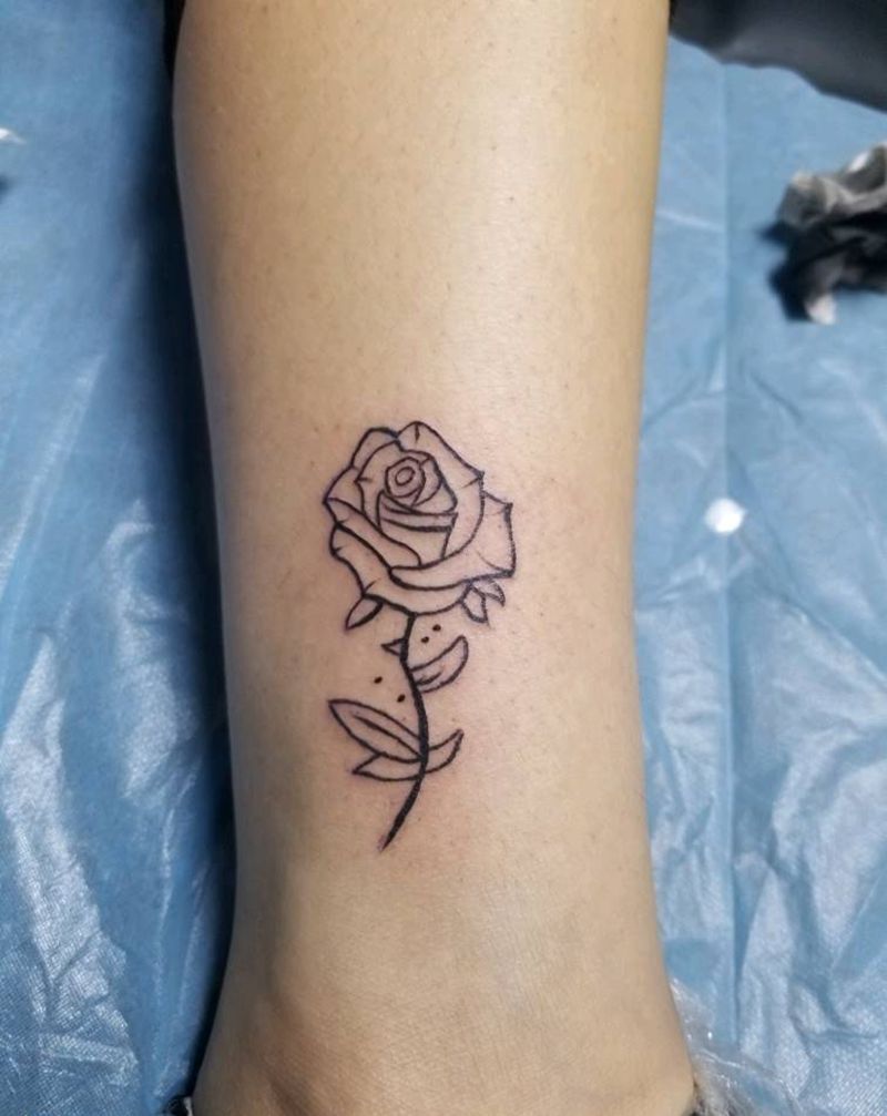 小清新玫瑰纹身图片