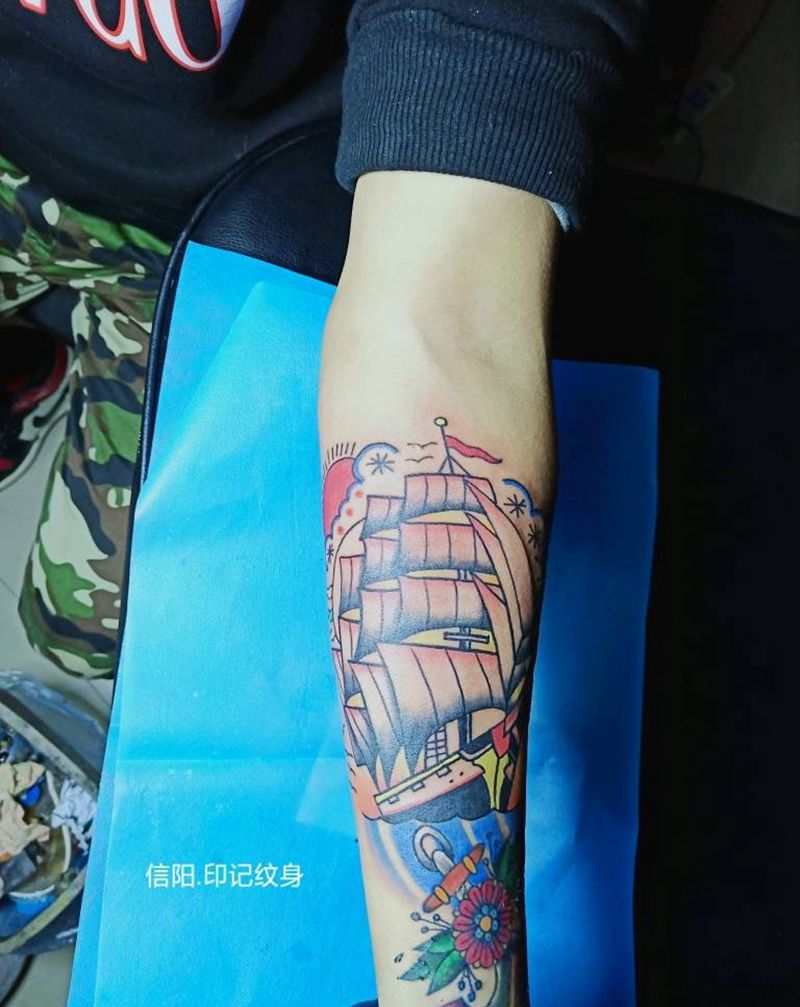 船帆纹身图片
