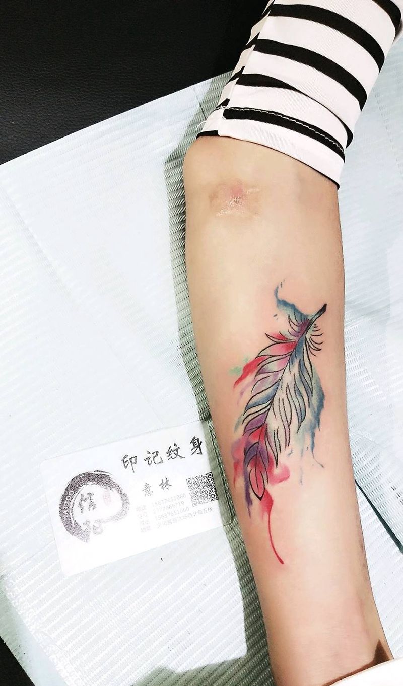 羽毛纹身图片