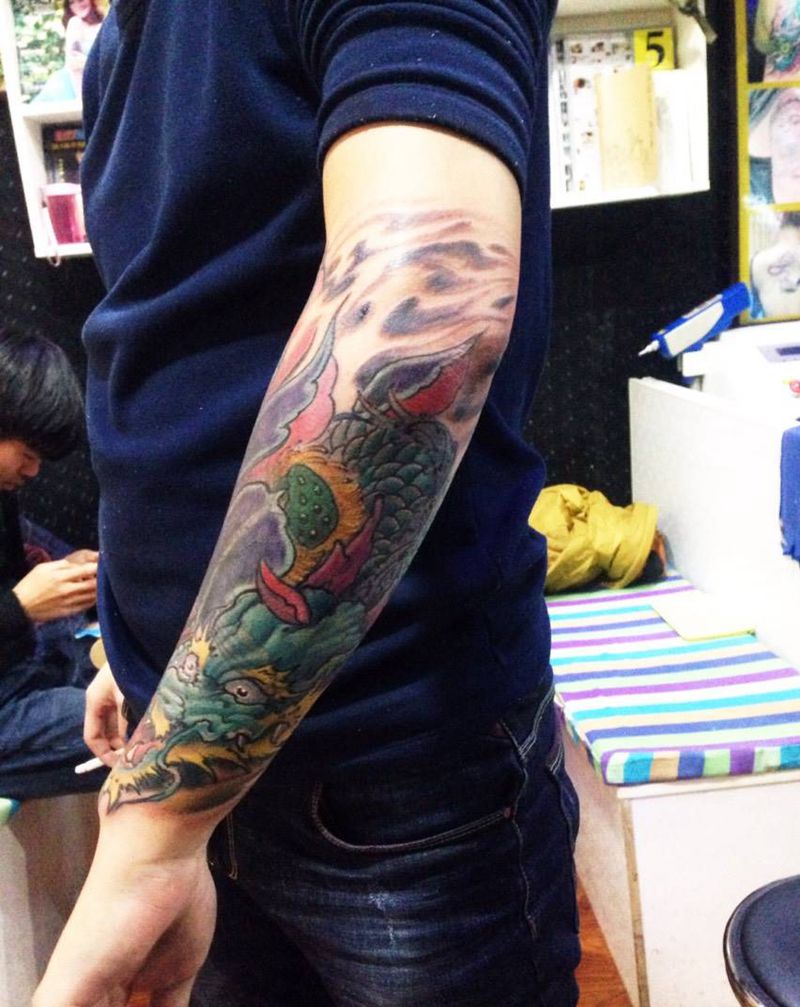 遮盖前后纹身图片