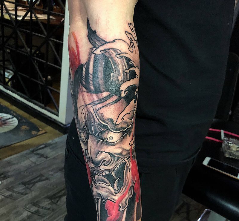 般若包小臂纹身图片_手臂新传统纹身图案