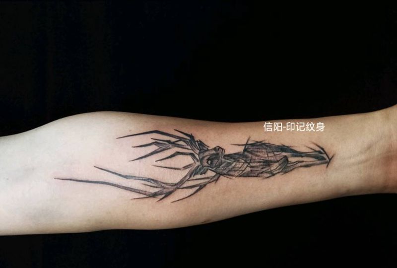 麋鹿纹身图片_手臂几何纹身图案