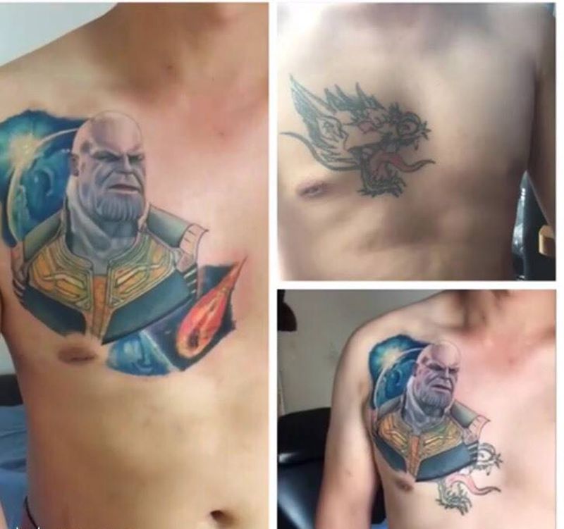 遮盖灭霸纹身图片