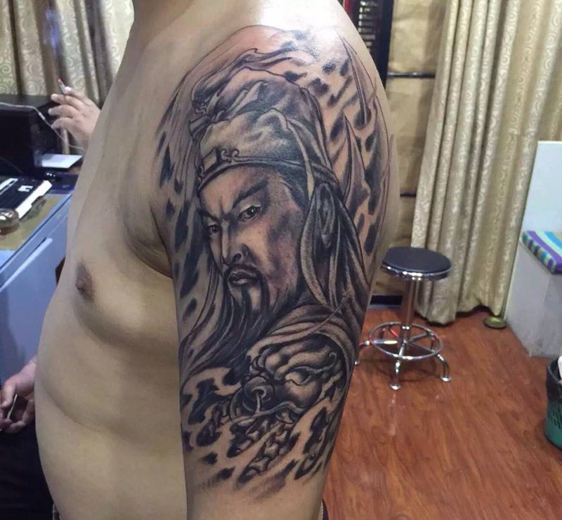 关公像纹身图片