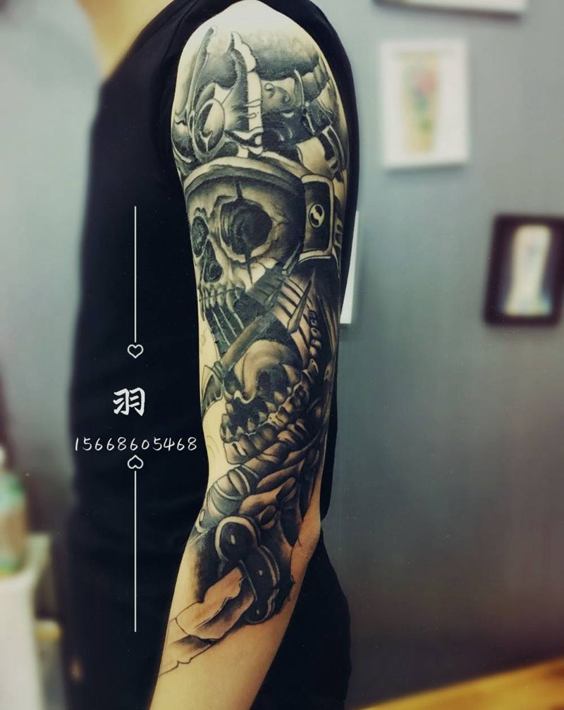 未完成一鬼武士纹身图片