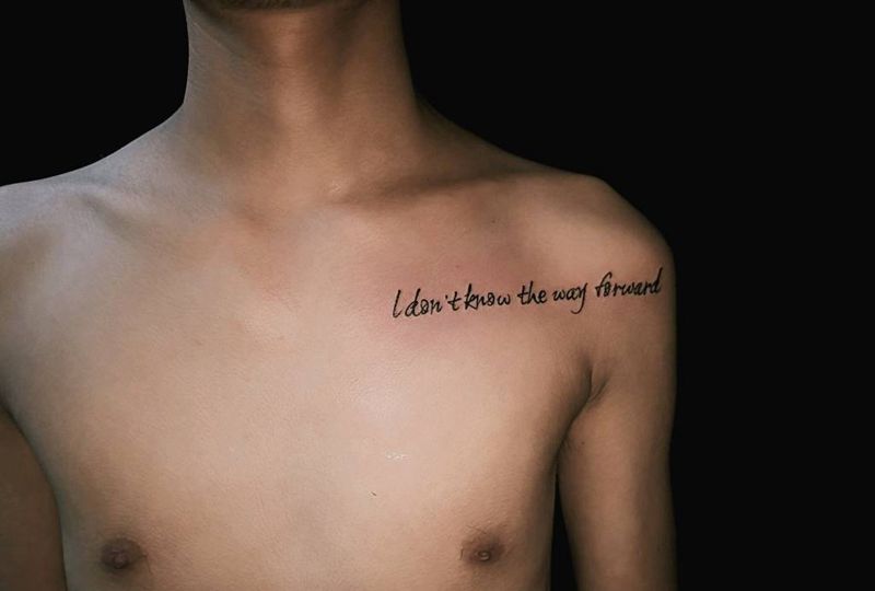 男生英文纹身纹身图片