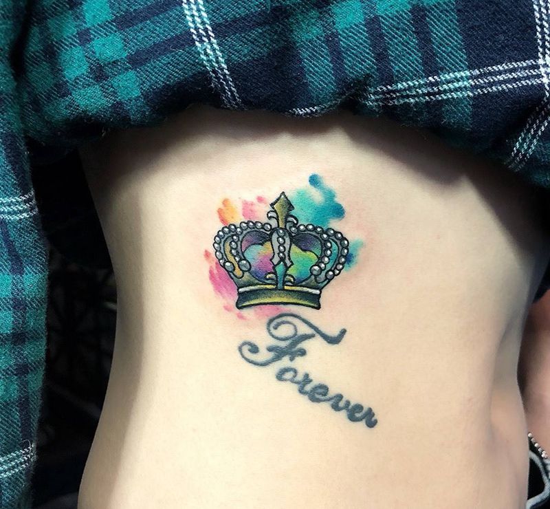 修改前后  皇冠纹身图片