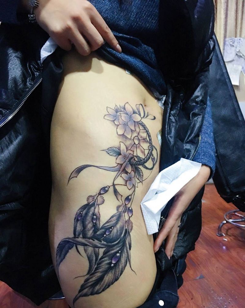 捕梦网纹身图片