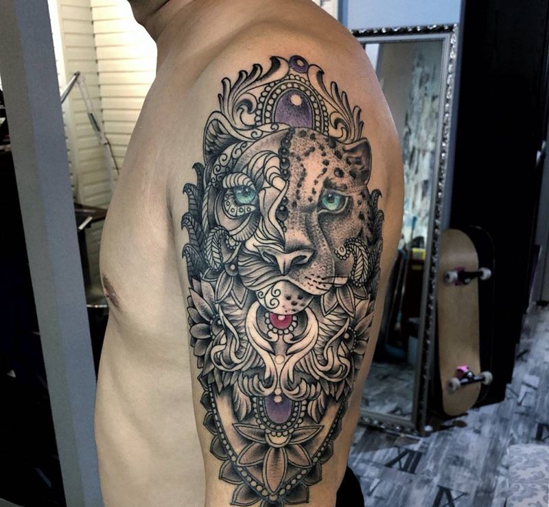 美洲狮纹身图片