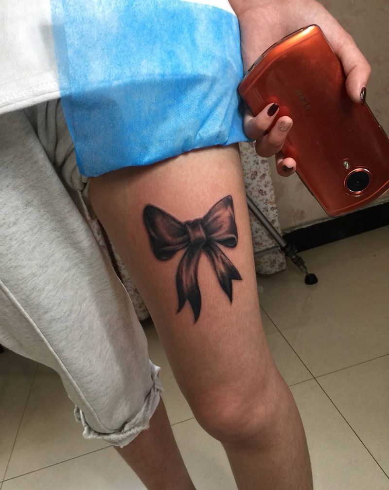 蝴蝶结纹身图片