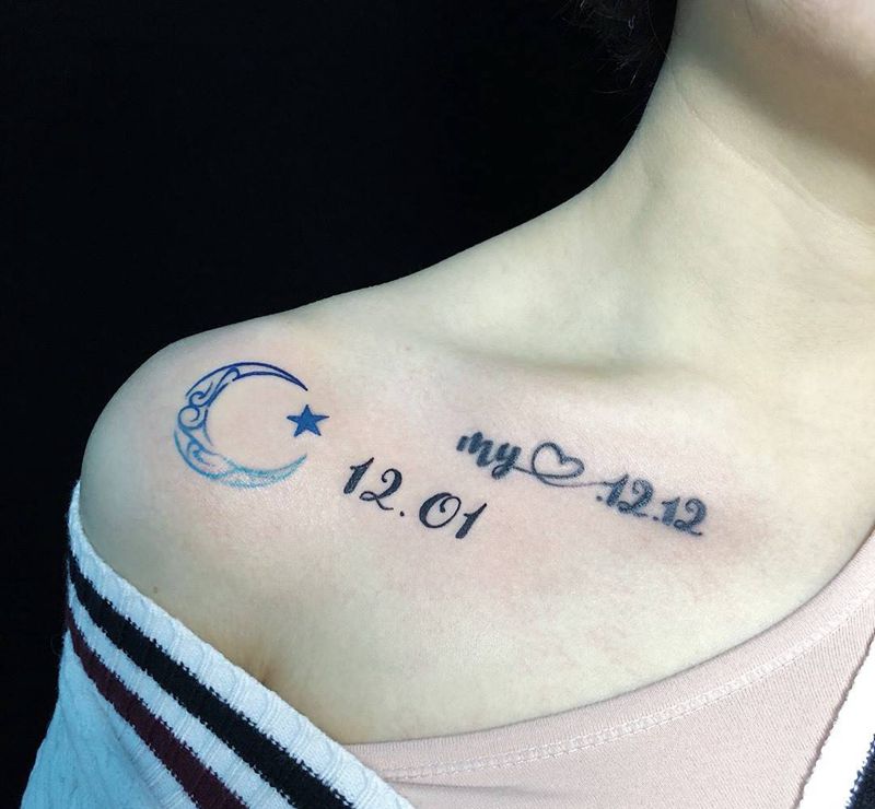 纪念纹身图片_肩部纹身图案