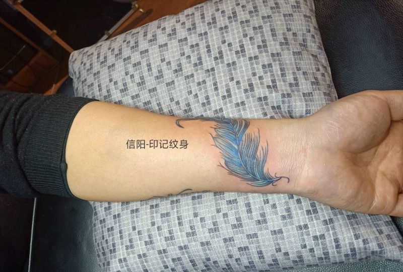 遮盖，羽毛纹身图片