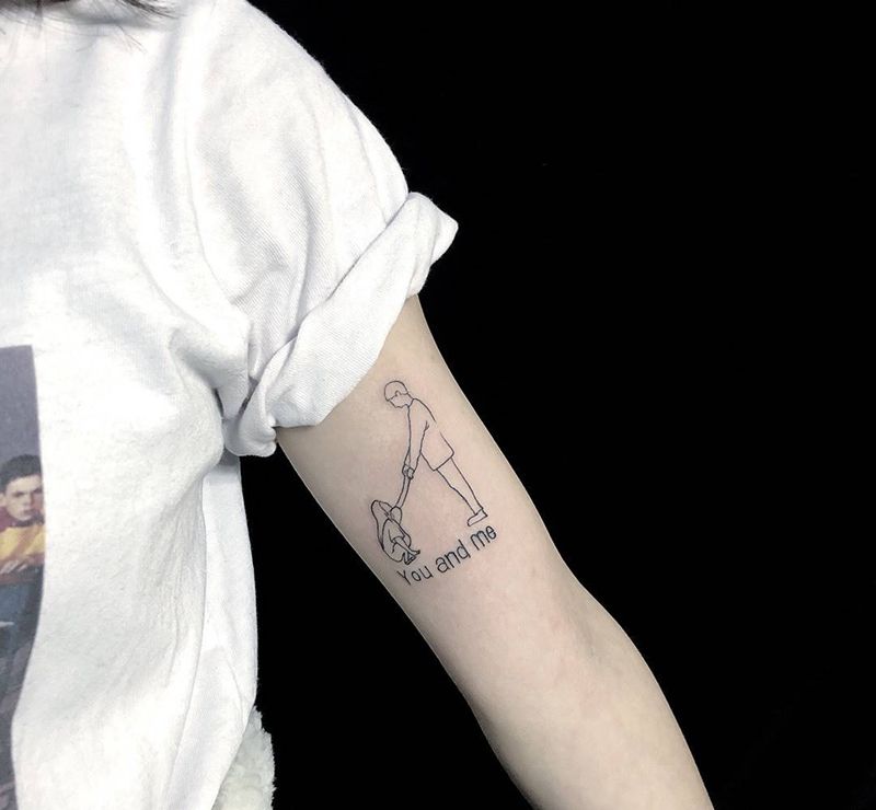 you and me纹身图片_手臂纹身图案