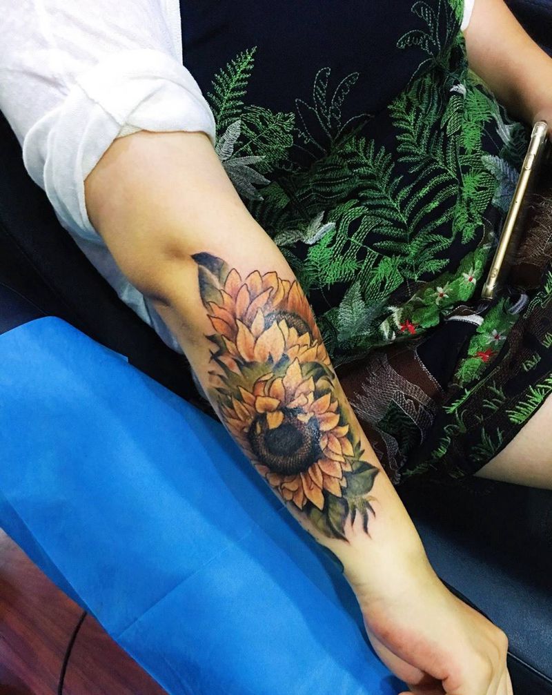 向日葵纹身图片